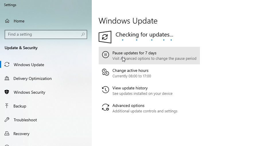 Open Settings > System and Updates > Windows Updates.